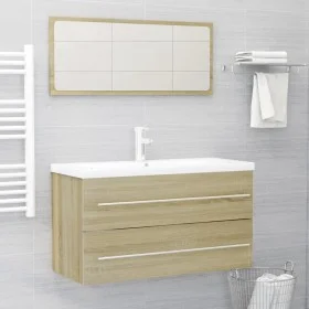 2-teiliges Badezimmermöbelset aus Sonoma-Eichensperrholz von , Badezimmermöbel - Ref: Foro24-804848, Preis: 85,51 €, Rabatt: %