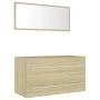 Sonoma oak plywood 2-piece bathroom furniture set by , Bathroom furniture - Ref: Foro24-804848, Price: 85,51 €, Discount: %