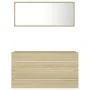 Sonoma oak plywood 2-piece bathroom furniture set by , Bathroom furniture - Ref: Foro24-804848, Price: 85,51 €, Discount: %