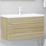 2-teiliges Badezimmermöbelset aus Sonoma-Eichensperrholz von , Badezimmermöbel - Ref: Foro24-804848, Preis: 86,44 €, Rabatt: %