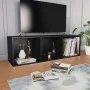Estantería libros/mueble TV contrachapada negro 36x30x114 cm de , Librerías y estanterías - Ref: Foro24-800136, Precio: 41,41...