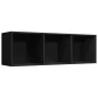 Black plywood bookcase/TV cabinet 36x30x114 cm by , Bookcases and shelves - Ref: Foro24-800136, Price: 41,41 €, Discount: %