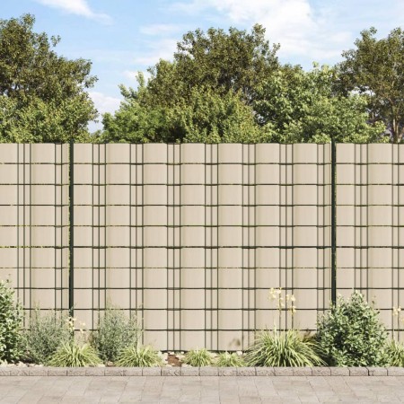 Panel de valla de PVC crema 70x0,19 m