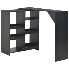 Bartisch mit mobiler Ablage schwarz 138x39x110 cm von , Küchen- und Esstische - Ref: Foro24-280223, Preis: 112,05 €, Rabatt: %