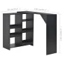 Bar table with mobile shelf black 138x39x110 cm by , Kitchen and dining tables - Ref: Foro24-280223, Price: 126,03 €, Discoun...