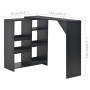 Bartisch mit mobiler Ablage schwarz 138x39x110 cm von , Küchen- und Esstische - Ref: Foro24-280223, Preis: 138,23 €, Rabatt: %