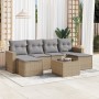 Set of 7-piece garden sofas and beige synthetic rattan cushions by , Garden sets - Ref: Foro24-3219319, Price: 385,23 €, Disc...