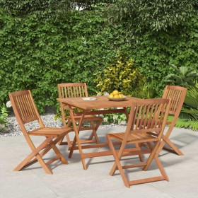 Juego de comedor de jardín 5 piezas madera maciza de acacia de , Conjuntos de jardín - Ref: Foro24-3152900, Precio: 306,03 €,...