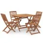 Juego de comedor de jardín 5 piezas madera maciza de acacia de , Conjuntos de jardín - Ref: Foro24-3152900, Precio: 277,10 €,...