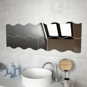 vidaXl Espejos de pared vidrio ondulado 60x18,5 cm 4 unidades de , Espejos - Ref: Foro24-245694, Precio: 38,62 €, Descuento: %