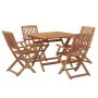 Garden dining set 5 pieces solid acacia wood by , Garden sets - Ref: Foro24-3152899, Price: 327,84 €, Discount: %