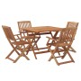 Juego de comedor de jardín 5 piezas madera maciza de acacia de , Conjuntos de jardín - Ref: Foro24-3152899, Precio: 327,53 €,...