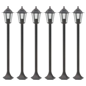 Bronzefarbene Aluminium-Gartenlampen E27 110 cm 6 Einheiten von , Außenbeleuchtung - Ref: Foro24-44205, Preis: 171,24 €, Raba...