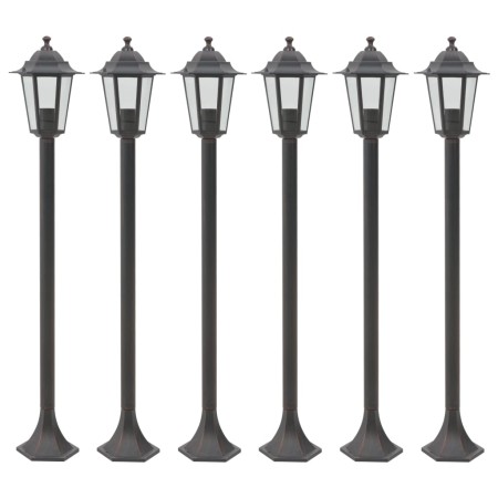 Bronzefarbene Aluminium-Gartenlampen E27 110 cm 6 Einheiten von , Außenbeleuchtung - Ref: Foro24-44205, Preis: 171,24 €, Raba...