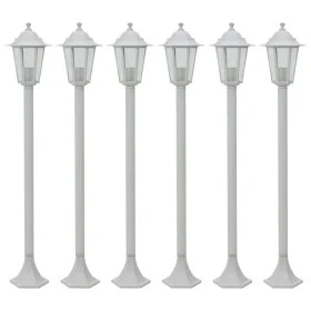Farolas de jardín aluminio blancas E27 110 cm 6 unidades de , Iluminación de exterior - Ref: Foro24-44215, Precio: 160,12 €, ...