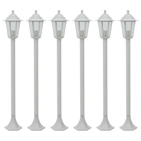 Weiße Aluminium-Gartenlampen E27 110 cm 6 Einheiten von , Außenbeleuchtung - Ref: Foro24-44215, Preis: 163,35 €, Rabatt: %