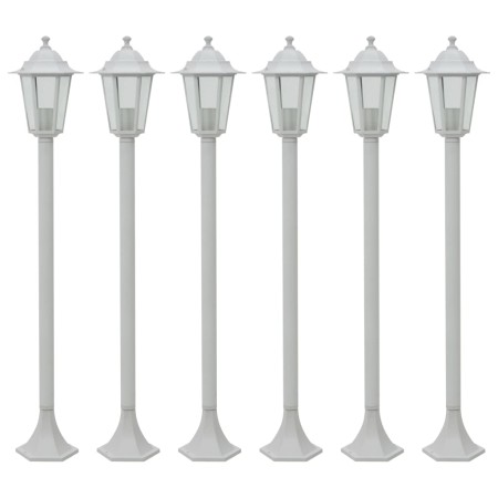 Weiße Aluminium-Gartenlampen E27 110 cm 6 Einheiten von , Außenbeleuchtung - Ref: Foro24-44215, Preis: 163,35 €, Rabatt: %
