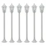 Farolas de jardín aluminio blancas E27 110 cm 6 unidades de , Iluminación de exterior - Ref: Foro24-44215, Precio: 160,12 €, ...