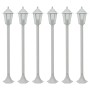 Farolas de jardín aluminio blancas E27 110 cm 6 unidades