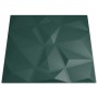 Paneles de pared 48 uds XPS diamante verde 50x50 cm 12 m²