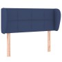 Cabecero de tela azul 93x23x78/88 cm