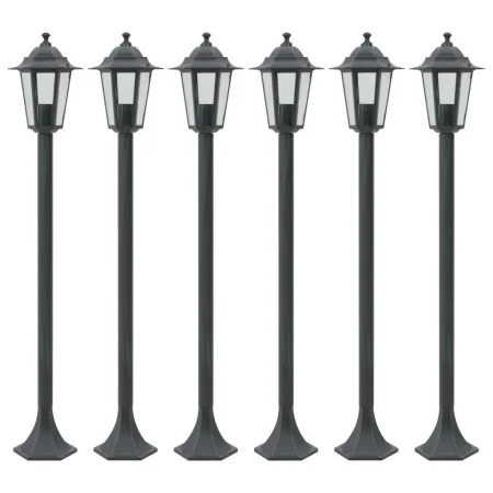 Dark green aluminum garden lamps E27 110 cm 6 units by , Outdoor lighting - Ref: Foro24-44214, Price: 172,38 €, Discount: %