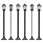 Dark green aluminum garden lamps E27 110 cm 6 units by , Outdoor lighting - Ref: Foro24-44214, Price: 168,58 €, Discount: %