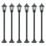 Dark green aluminum garden lamps E27 110 cm 6 units by , Outdoor lighting - Ref: Foro24-44214, Price: 172,38 €, Discount: %