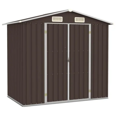 Brown galvanized steel garden shed 205x129x183 cm by , Sheds - Ref: Foro24-46300, Price: 251,76 €, Discount: %