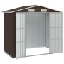 Cobertizo de jardín acero galvanizado marrón 205x129x183 cm
