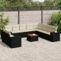 Set de sofás de jardín 11 pzas y cojines ratán sintético negro by , Garden sets - Ref: Foro24-3257848, Price: 689,03 €, Disco...