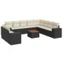 Set de sofás de jardín 11 pzas y cojines ratán sintético negro by , Garden sets - Ref: Foro24-3257848, Price: 689,03 €, Disco...