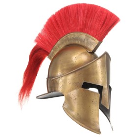 Réplica de casco de guerrero griego rol en vivo acero latón