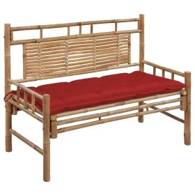 Garden bench with bamboo cushion 120 cm by , garden benches - Ref: Foro24-3063897, Price: 134,96 €, Discount: %