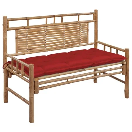 Banco de jardín con cojín bambú 120 cm de , Bancos de jardín - Ref: Foro24-3063897, Precio: 144,20 €, Descuento: %