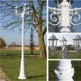 Gartenlaternenpfahl 3 Arme aus weißem Aluminium 215 cm von , Außenbeleuchtung - Ref: Foro24-40245, Preis: 168,26 €, Rabatt: %