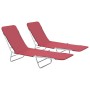 Tumbonas plegables 2 unidades acero y tela rojas de , Tumbonas - Ref: Foro24-44301, Precio: 88,84 €, Descuento: %