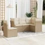 Garden sofa set with cushions 5 pieces beige synthetic rattan by , Garden sets - Ref: Foro24-3249477, Price: 349,01 €, Discou...