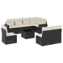 Set aus 8-teiligen Gartensofas und Kissen Kunstrattan schwarz von , Modulare Sofas für den Außenbereich - Ref: Foro24-3251413...