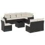 Set aus 8-teiligen Gartensofas und Kissen Kunstrattan schwarz von , Modulare Sofas für den Außenbereich - Ref: Foro24-3251413...