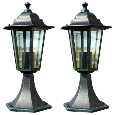 Gartenleuchte 2 Stk. dunkelgrün/schwarz Aluminium von , Außenbeleuchtung - Ref: Foro24-3057507, Preis: 53,53 €, Rabatt: %