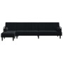 L-förmiges Schlafsofa aus schwarzem Samt 260x140x70 cm von , Sofas - Ref: Foro24-3157245, Preis: 451,86 €, Rabatt: %
