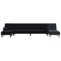 L-shaped black velvet sofa bed 260x140x70 cm by , Sofas - Ref: Foro24-3157245, Price: 451,86 €, Discount: %