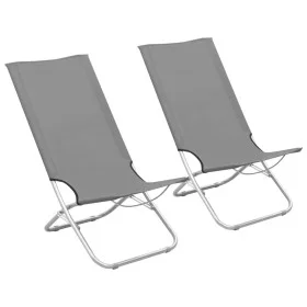 Klappbare Strandkörbe 2 Einheiten grauer Stoff von , Gartenstühle - Ref: Foro24-310377, Preis: 86,95 €, Rabatt: %