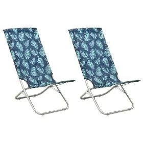 Klappbare Strandkörbe 2 Stück Stoff mit Blattdruck von , Gartenstühle - Ref: Foro24-310382, Preis: 75,49 €, Rabatt: %