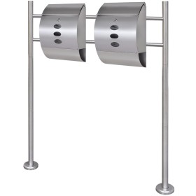 Set of 2 mailboxes with stainless steel support by , mailboxes - Ref: Foro24-271747, Price: 133,90 €, Discount: %