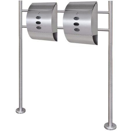 Set of 2 mailboxes with stainless steel support by , mailboxes - Ref: Foro24-271747, Price: 133,90 €, Discount: %