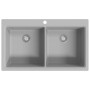 Built-in two-bowl gray granite sink by , Sinks - Ref: Foro24-141676, Price: 247,98 €, Discount: %