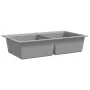 Built-in two-bowl gray granite sink by , Sinks - Ref: Foro24-141676, Price: 262,00 €, Discount: %