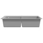 Built-in two-bowl gray granite sink by , Sinks - Ref: Foro24-141676, Price: 247,98 €, Discount: %